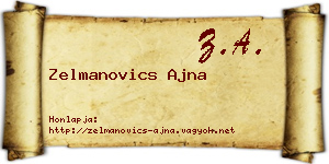 Zelmanovics Ajna névjegykártya